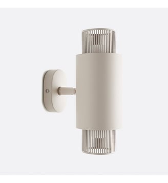 Applique double, articulable, en métal fer et verre opalin - La Redoute Interieurs - Craie