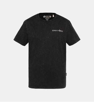 T-shirt biker, effet flammé - Schott - Noir clair