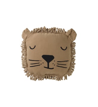 Coussin brodé Landscape Lion - Nobodinoz - Brun