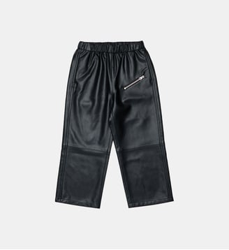 Pantalon en tissu enduit avec fermeture éclair - MM6 Maison Margiela - Noir