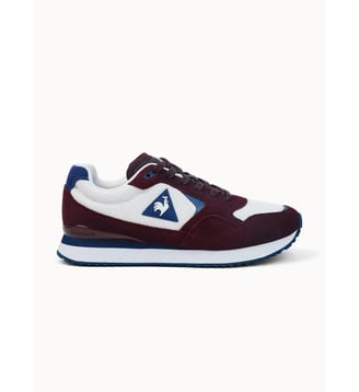 Sneakers retro-running en mesh et suede Solar - Le Coq Sportif - White et sassafras