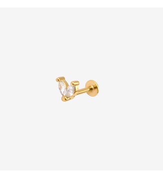 Piercing plat pensee - candy - Caroline Najman - Blanc