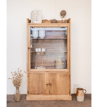 Vitrine en chêne Victoria N°1310- Produit chiné - Debongout - Bois clair