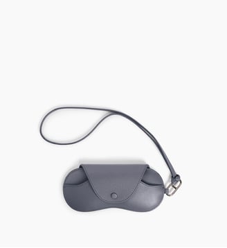Etui à lunettes charms en cuir grainé - Le Tanneur - Bleu acier
