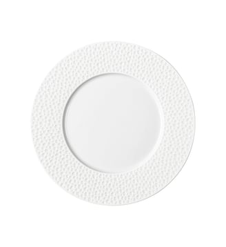 Assiette à Dessert 24 Cm - L Perles De Rosee - Degrenne - Blanc