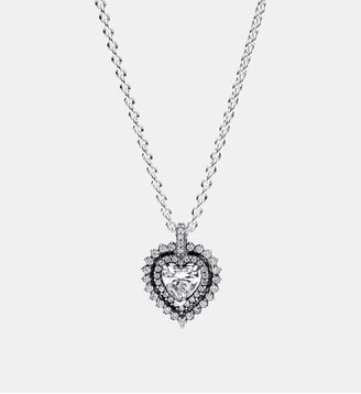 Collier à Pendentif Halo Cœur Scintillant - Pandora - Argenté