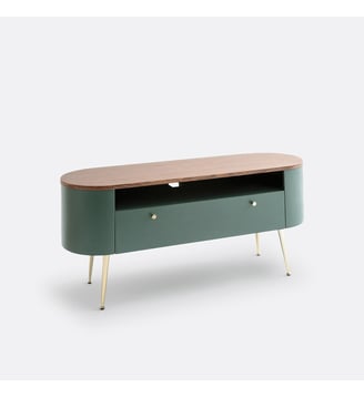 Banc TV vintage TOPIM - La Redoute Interieurs - Vert et noyer