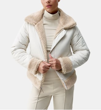 Veste de sport Umiko Réversible tissu thermique - Born Living Yoga - Blanc ivoire chaud