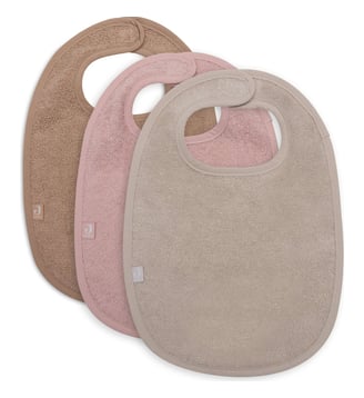 Lot de 3 bavoirs en éponge - Jollein - Rose