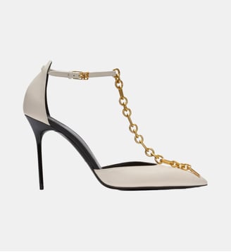 Escarpins Sync en cuir à bout pointu - Balmain - Beige