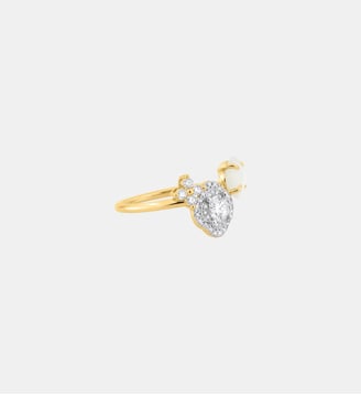 Bague, nacre blanche, diamants, or jaune Morganne Bello