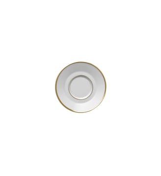 Soucoupe à Café/expresso 12,5 Cm - Galon Or - Degrenne - Blanc