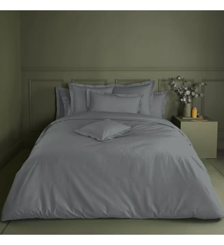 Housse de couette percale de coton - Garnier Thiebaut - Acier