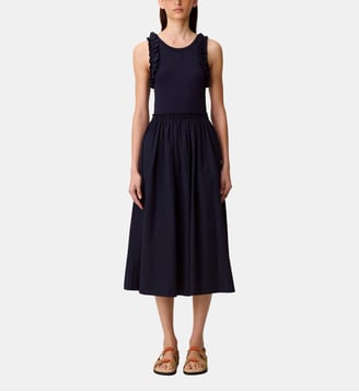 Robe bi-matière coton - Claudie Pierlot - Marine