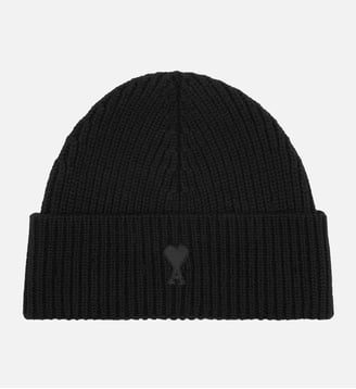 Bonnet unisexe en laine Ami de Coeur - AMI Paris - Noir