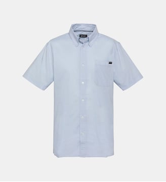 Chemise manches courtes avec poche planquée - Schott - Bleu