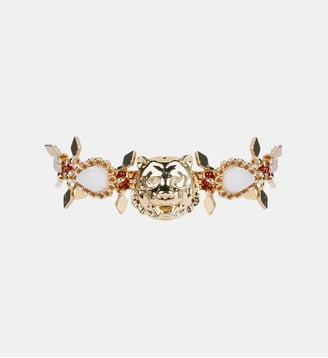Bracelet de perles et cabochon central tigre CIRKUS - Hipanema - Blanc