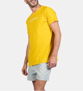 Pyjaméricain en jersey et popeline de coton - Lemon - Arthur - Ciel