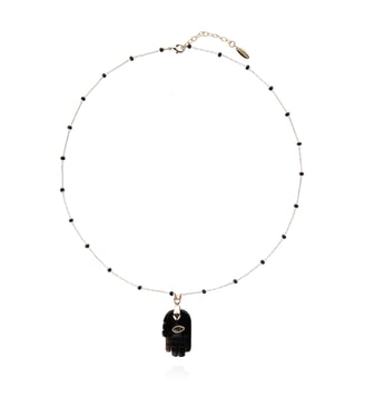 Collier chaîne avec perles et pendentif KIKA - Hipanema - Noir