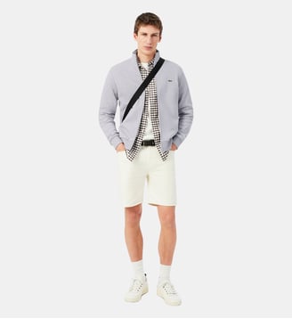 Sweatshirt zippé molleton - Lacoste - Gris chine