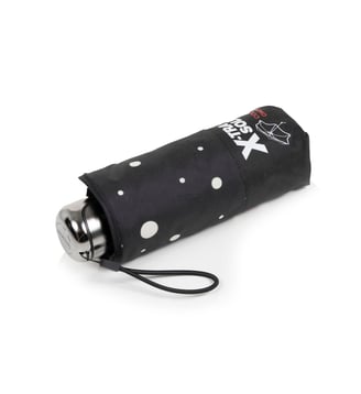 Parapluie xtra solide antiretournement, compact et léger 17,5cm, déperlant - Isotoner - Pois noir et jaune