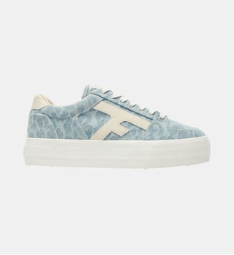 Tennis basses tissu WALNUT PLATFORM - Faguo - Bleu clair et crème