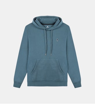 Sweat à cacuirche coton et polyester recyclé DIRAC - Faguo - Bleu
