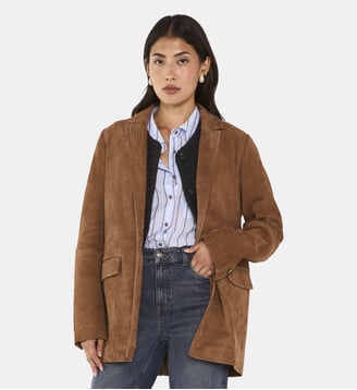 Blazer En Cuir Suede Nelia Maison 123