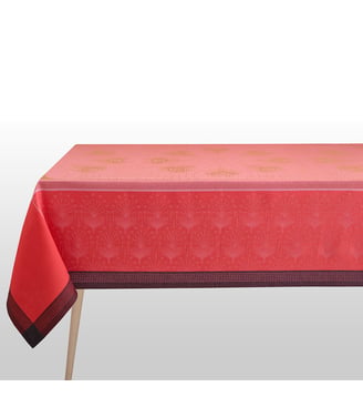 Nappe Cabaret 100% lin - Le Jacquard Francais - Rose flamingo