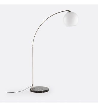 Lampadaire arc acier, marbre et acrylique - La Redoute Interieurs - Blanc et chrome