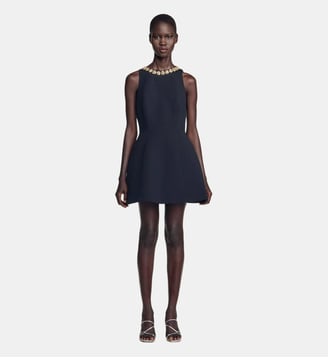 Robe courte col bijou - Sandro - Noir