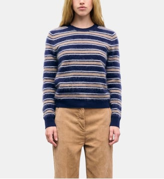Pull à rayures en laine brossée - RIMA - Gerard Darel - Camel