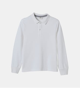 Polo  en coton biologique - Cyrillus - Blanc clair uni