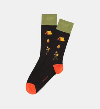 Chaussettes en coton - Camping - Arthur - Noir