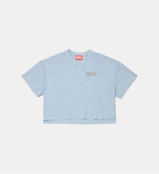 T-shirt avec logo - Diesel Kids - Bleu poussiéreux