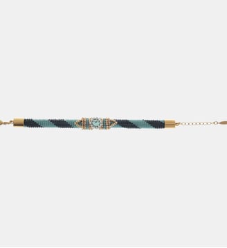 Bracelet perles tissées cabochon central RODRIGUEZ - Hipanema - Vert
