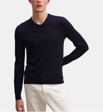 Pull col V ultrafin - Bompard - Marine
