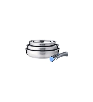 Batterie de cuisine de 3 poeles 20-24-26cm + 1 poignée Arthur Martin
