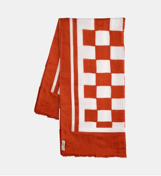 Foulard Milan en coton biologique - Billybelt - Orange et blanc