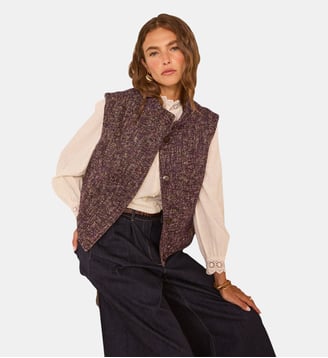 Gilet Sans Manches Coton Mélangé Babeth - Maison 123 - Violet
