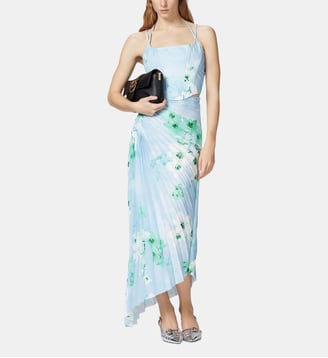 Jupe midi plissée à imprimé floral - Pinko - Multicouleur vert jaune blanc