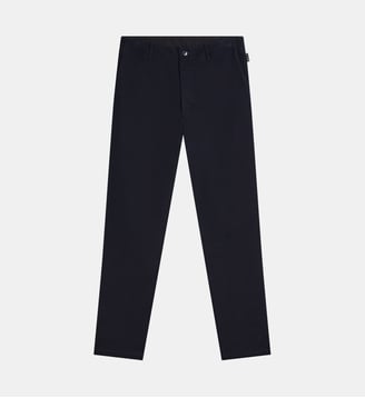 pantalon droit en coton - Agnès b. - Bleu nuit