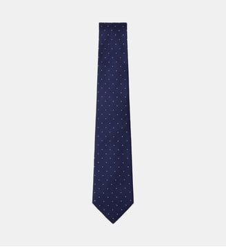 Cravate En Soie Texturée À Pois - Hackett London - Eton blue