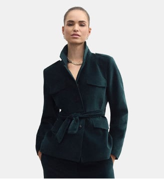 Veste voceane - Motif uni - Coton - Caroll - Vert canard