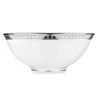 Bol à soupe en porcelaine finition platine - MALMAISON - Christofle - Blanc