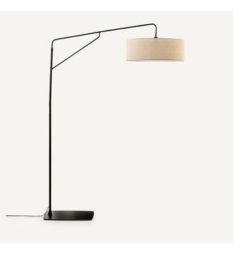 Lampadaire arc, métal fer et lin - AM.PM - Canon de fusil