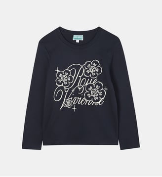 T-shirt à manches longues - Kenzo Kids - Bleu mistral