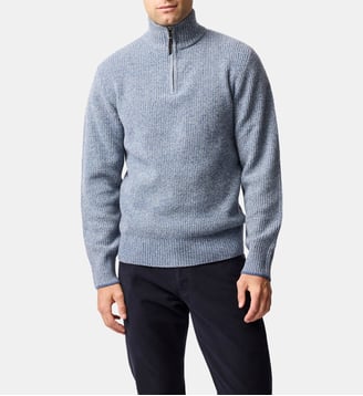 Pull droit en laine à col zip Robbies Road - Rodd & Gunn - Surf