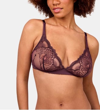 Soutien-gorge triangle sans armatures Poésie pourpre Maison Lejaby