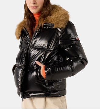 Doudoune Grand Froid brillante fausse fourrure Nevada shiny - Jott - Noir